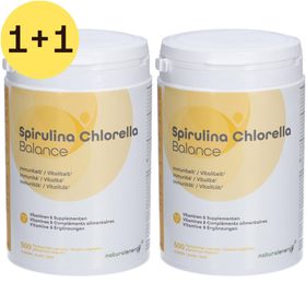 Natural Energy Spirulina - Chlorella Balance | Fytonutriënten - Eiwitten - Aminozuren | 1+1 GRATIS