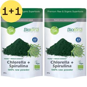 Biotona Bio Chlorella + Spiruline En Poudre Raw | 1+1 GRATUIT