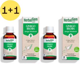 HerbalGem Ginkgo Biloba Bio | Bloedsomloop, Geheugen & Concentratie | 1+1 GRATIS
