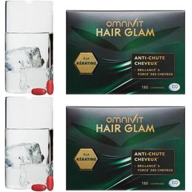 Omnivit Hair Glam | Chute de cheveux, cheveux brillants et forts | Avec kératine et acides aminés | 3 mois