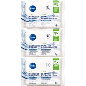 NIVEA 3-in1 Reinigings doekjes normale huid 25 pcs