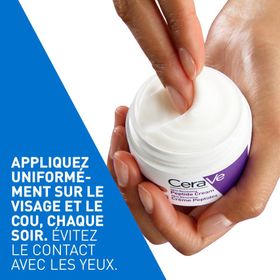 CeraVe Skin Renewing Crème Peptides | Convient aux Peaux Sensibles | Avec un Complexe de Peptides et des Céramides Essentiels