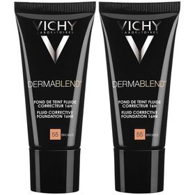 Vichy Dermablend™ Fond De Teint Fluide Correcteur 16h 55 Bronze | Pour peaux grasses et impures