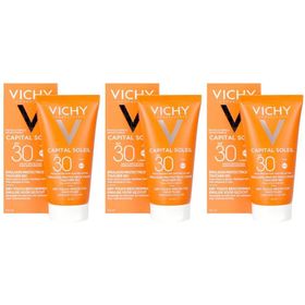 Vichy Capital Soleil Émulsion Protectrice Visage Toucher Sec SPF30 | Peaux Mixtes à Grasses | Visage