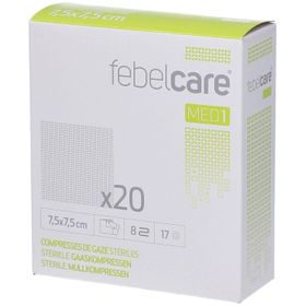 Febelcare Gaaskompressen Steriel 7,5x7,5cm