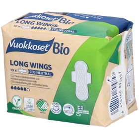 Vuokkoset Serviette Hygiénique Longue avec Ailettes 100% Bio