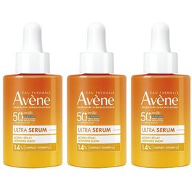 Avène Zon Glow-activerend Ultra-Serum SPF50+, Zeer hoge zonnebescherming, Vitamine Cg, Gevoelige huid