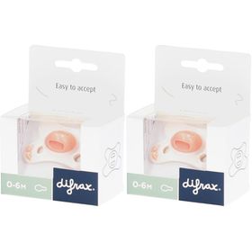Difrax Fopspeen Natural 0-6m Dusty Pink Heart