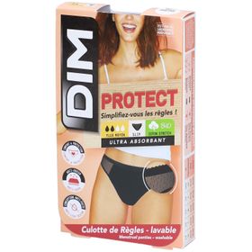 DIM Menstruatieslip van biologisch katoen – Wasbaar – Slip Lace Zwart 36-38 – Gemiddelde vloed