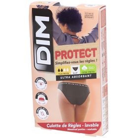 DIM Culotte de Règles en coton bio Lavable - Slip Logo Noir 40-42 - Flux Moyen