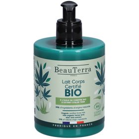 Beauterra Lait Corps Certifié Bio à l'Huile de Chanvre & Jus d'Aloe Vera