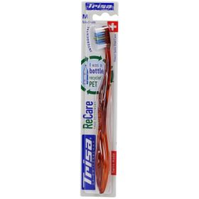 Brosse à dents Trisa ReCare Medium - Manche en plastique recyclé