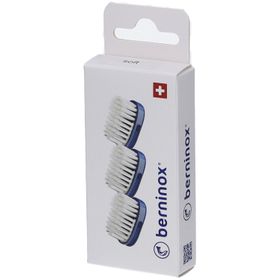 Berninox 3 x têtes de brosse de rechange bleu océan Soft