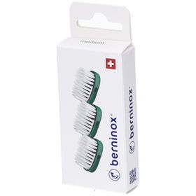 Berninox® 3 x têtes de brosse de rechange Vert Atlantique Medium