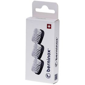 Berninox 3 x têtes de brosse de rechange Noir profond Medium