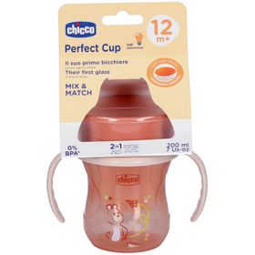 Chicco Perfect Cup 200 ml 12m+ - Gobelet d'apprentissage anti-fuite - Rose