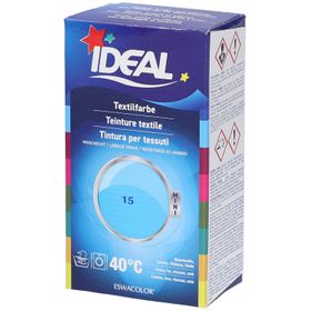 Ideal® MINI Textilfarbe No15 Bleu azur pour coton, lin, viscose & soie