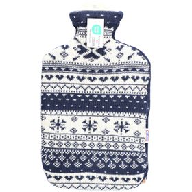 Sänger Bouillotte 2L – Housse Tricotée Bleue – Motif Norvégien