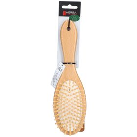 HERBA Brosse à cheveux avec manche en bois, ovale, en hêtre FSC