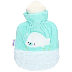 SÄNGER Bouillotte caoutchouc naturel velours 0,8L otarie bleu