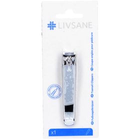 LIVSANE® Coupe-ongles pour pieds chromé avec lime, pour ongles forts