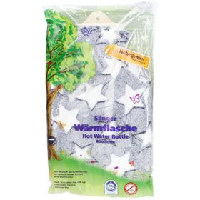 SÄNGER Bouillotte caoutchouc naturel peluche 2L étoiles bleu