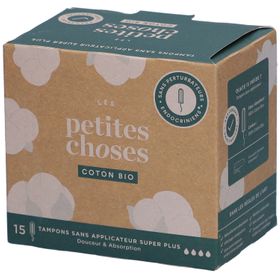 LES PETITES CHOSES Biologische katoenen tampons zonder applicator – Super Plus