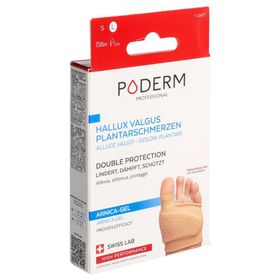 Poderm Hallux Valgus Voetpijn Dubbele Bescherming Gel met Arnica Maat L 41-45
