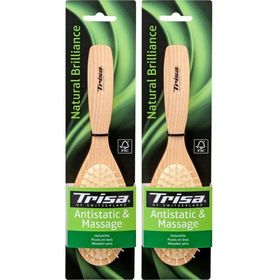 TRISA Natural Brilliance Gummibürste Holzstifte x2