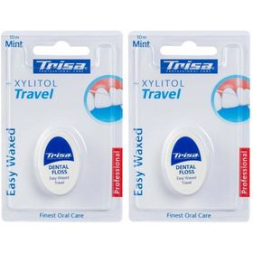 TRISA Fil Dentaire Easy Waxed Travel Menthe Xylitol 10 m