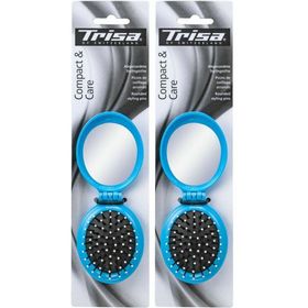 TRISA Basic Brosse à cheveux pliable et son miroir