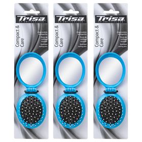 TRISA Basic Brosse à cheveux pliable et son miroir