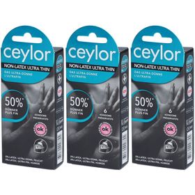 CEYLOR Non Latex Präservativ Ultra Thin 6 Stk x3