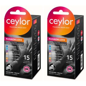 CEYLOR Rainbow Love Präservativ 15 Stk x2