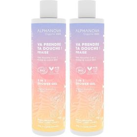 ALPHANOVA® Kids 3 in 1 Biologische Wasgel "Va prendre ta Douche" Aardbei