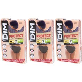 DIM Wasbare menstruatieslip van biologisch katoen - Slip met logo, zwart, maat 40-42 - Gemiddelde menstruatie