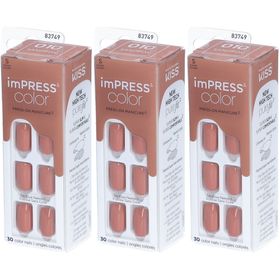 KISS ImPress Color Kit Falsche Nägel Gel Prêt-à-porter - Sandkasten x3