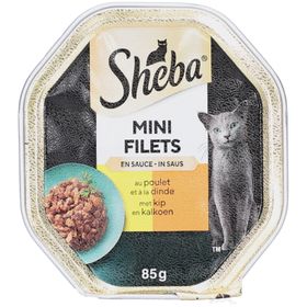 Sheba Mini Filets in Saus - Kip en Kalkoen in Saus voor Volwassen Katten