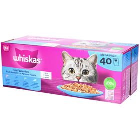 Whiskas Fish Favourites - Selectie van vis in gelei voor senior katten 7+
