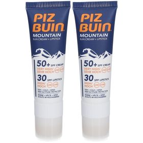 Piz Buin® ​MOUNTAIN Crème Solaire + Stick Lèvres SPF50+