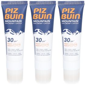 PIZ BUIN® ​MOUNTAIN Crème Solaire + Stick Lèvres SPF30