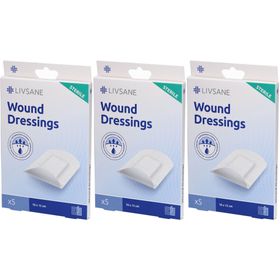 LIVSANE Sterile Wound Dressings 10x15cm 5 Stk x3
