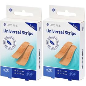 LIVSANE Classic Universel - Pansements 2 tailles : 19 x 72 mm & 25 x 72 mm