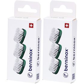 Berninox® 3 x têtes de brosse de rechange Vert Atlantique Super Soft