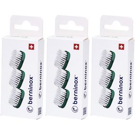 Berninox® 3 x têtes de brosse de rechange Vert Atlantique Super Soft