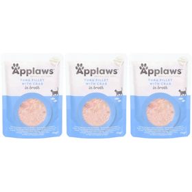 Applaws Filet de Thon et Crabe Chat Adulte - Complément en Bouillon