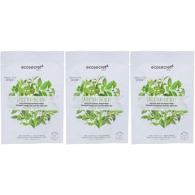 ECOSECRET Gesichtsmaske entspann Grüner Tee 20 ml x3