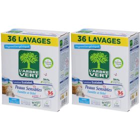 L'ARBRE VERT Lessive en poudre peaux sensibles Famille et bébé