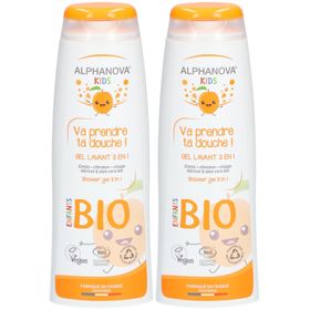 ALPHANOVA® Kids 3 in 1 Biologische Wasgel "Va prendre ta Douche" Abrikoos