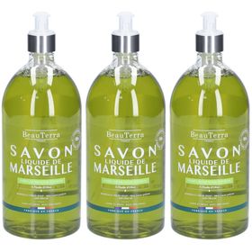BeauTerra Savon Liquide de Marseille - Menthe Citron 1L